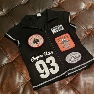 Coyote ugly cap sleeve zippered top in Large